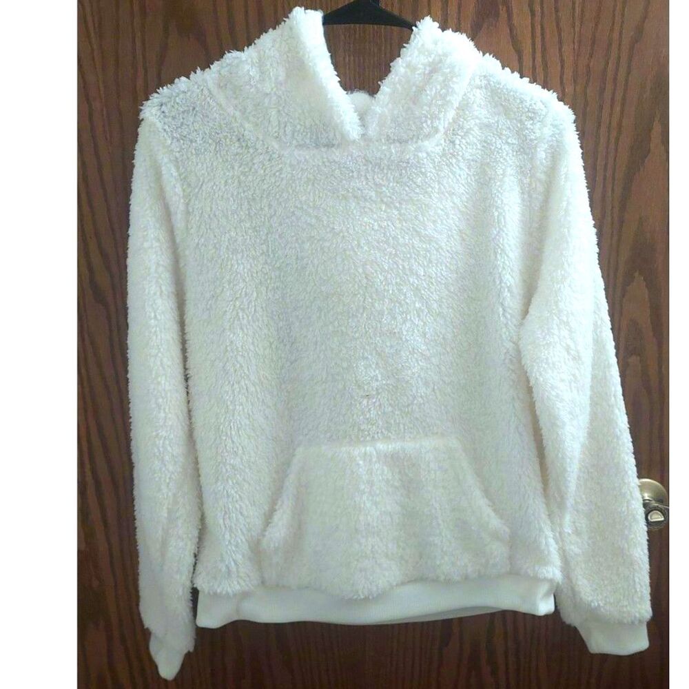 Wondershop Target Off-White Sherpa Fleece 3D Bear Ear Pullover Hoodie Medium